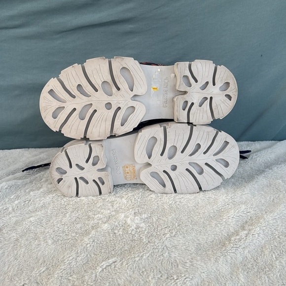 EUC FARM RIO Lug Sole Puffer Booties Pineapple Flower Women Quilted 6.5 Orange - Picture 4 of 8